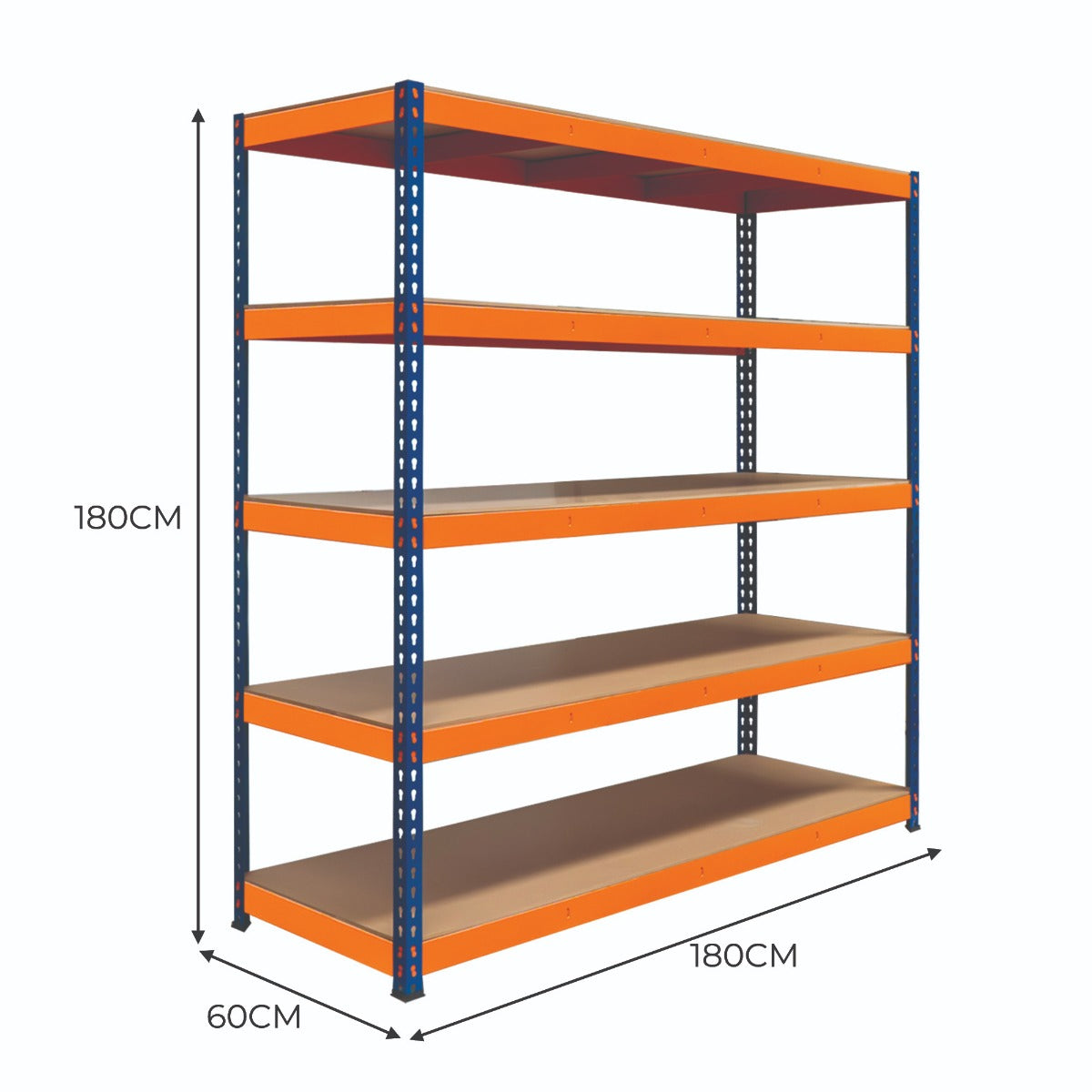 Q-Rax S-Rax Scaffale Garage 5 Ripiani 180x180x60 Metallo