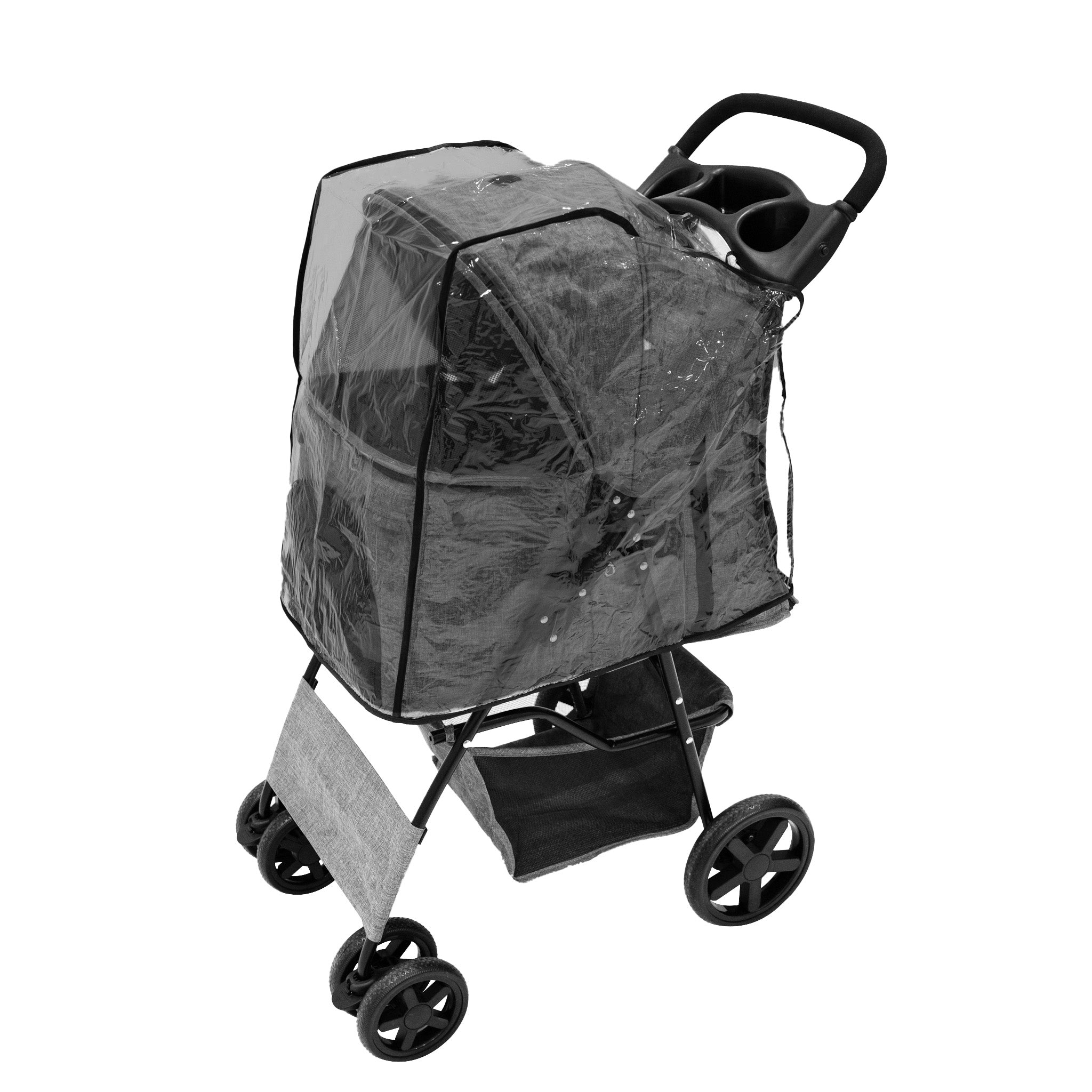 Q-Rax Passeggino per Animali Grigio Antipioggia 15 kg