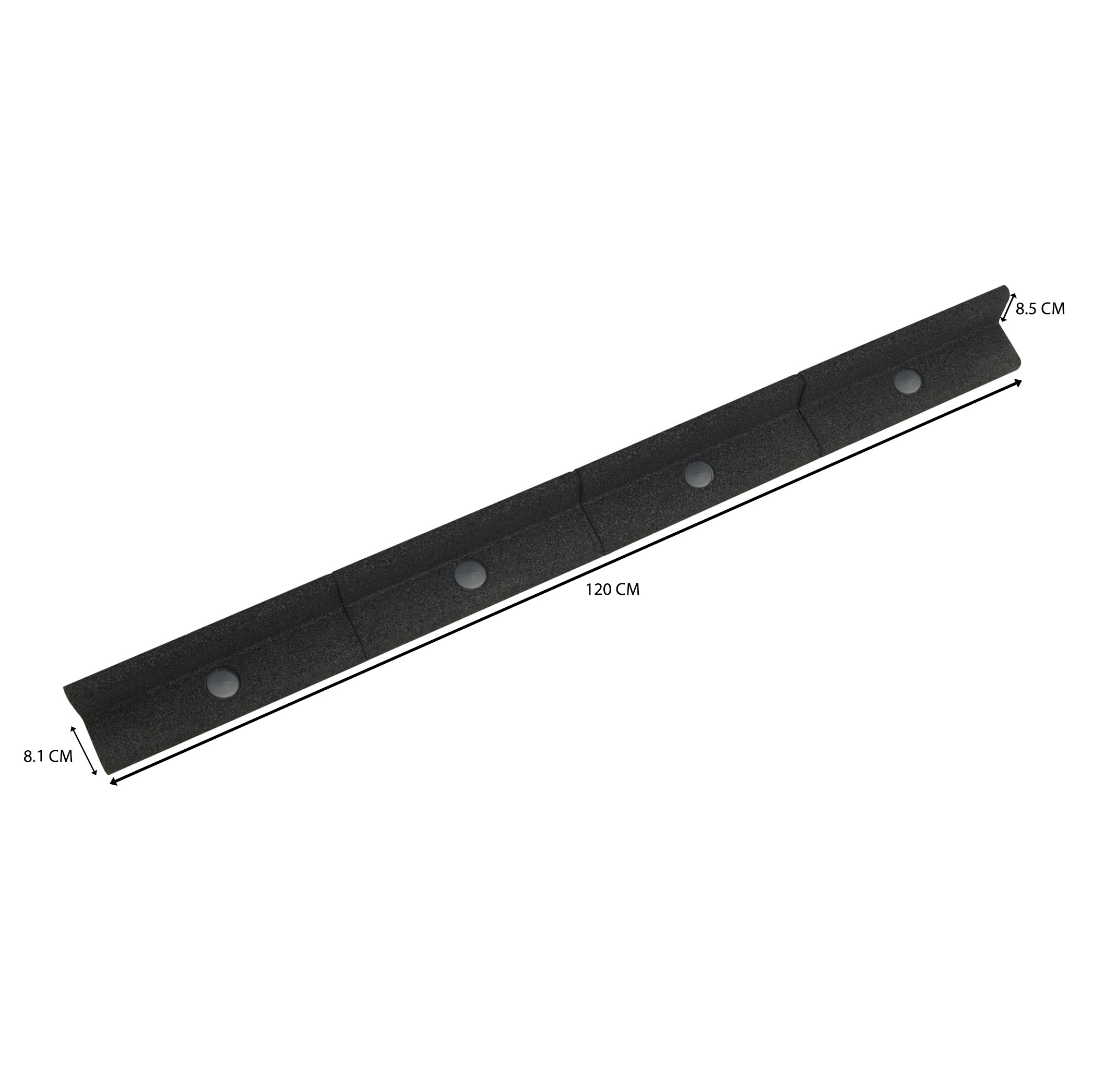 Q-Rax Deposito Aperto Bordura Giardino Flessibile 6x1,2 m Nera