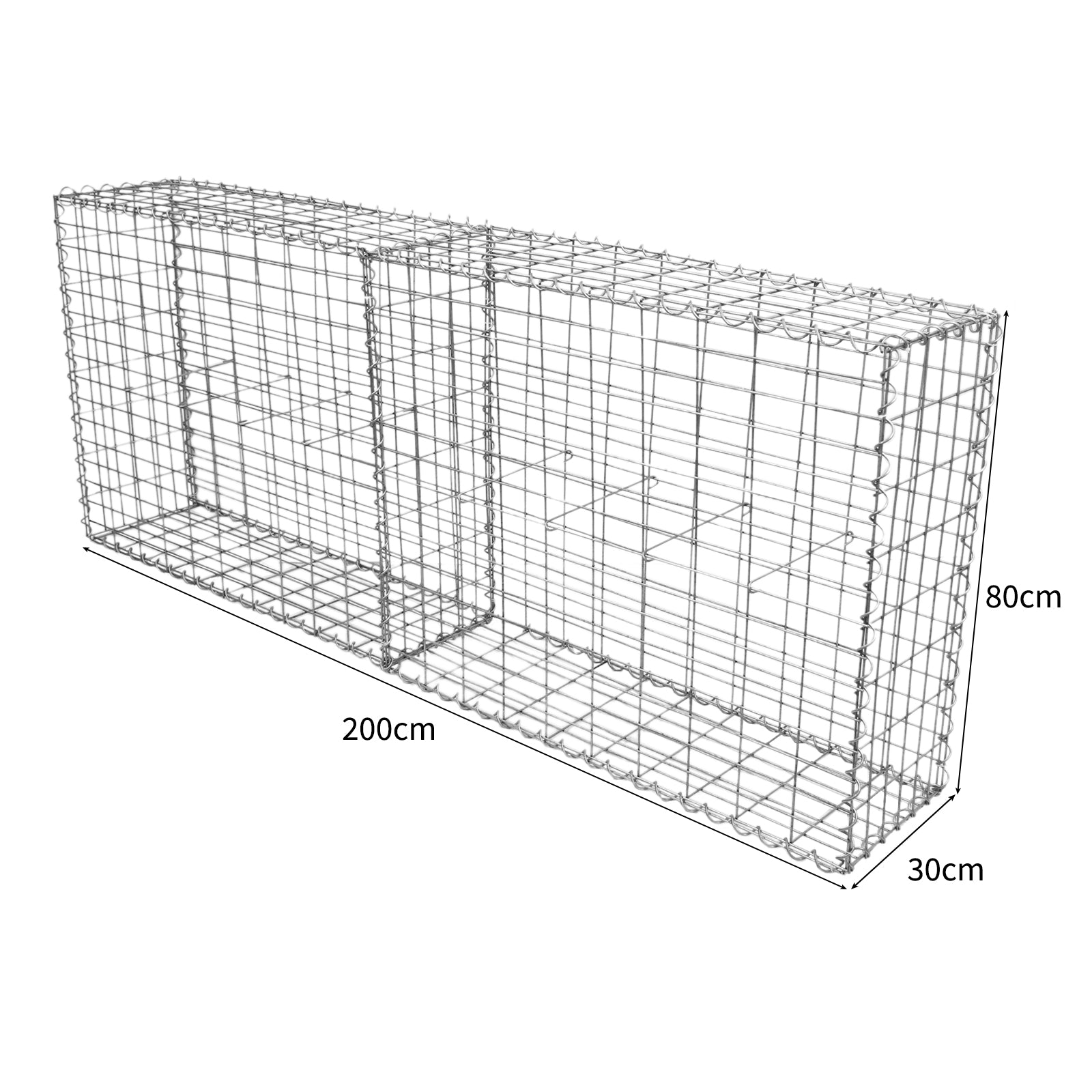 Q-Rax Deposito all'Aperto Gabbioni 100x80x30 cm 4 Pezzi Acciaio