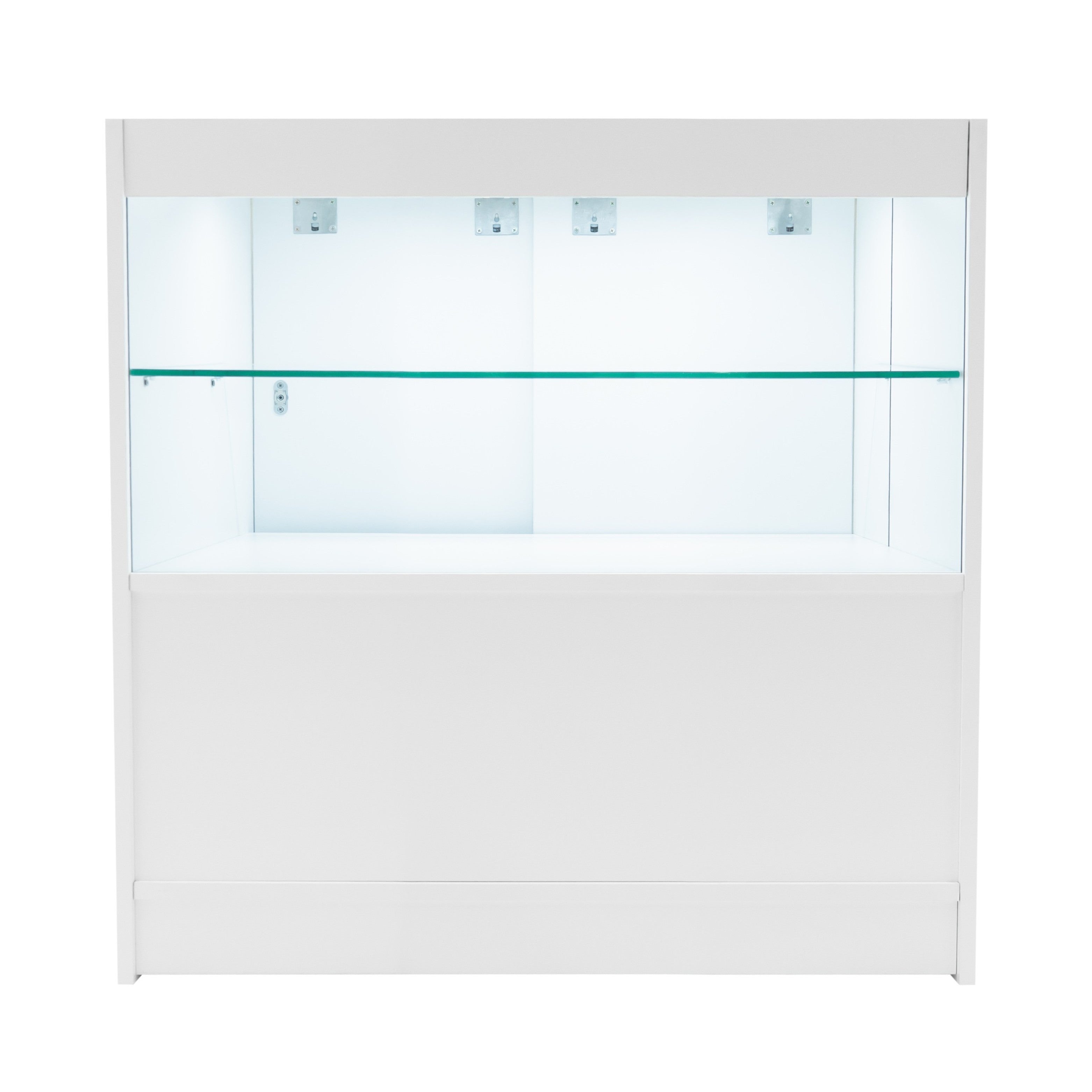 Q-Rax C900 Bancone da Negozio LED Bianco con Vetro