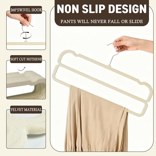 HGYZE Grucce Appendiabiti in Velluto pantaloni beige 10 pezzi antiscivolo