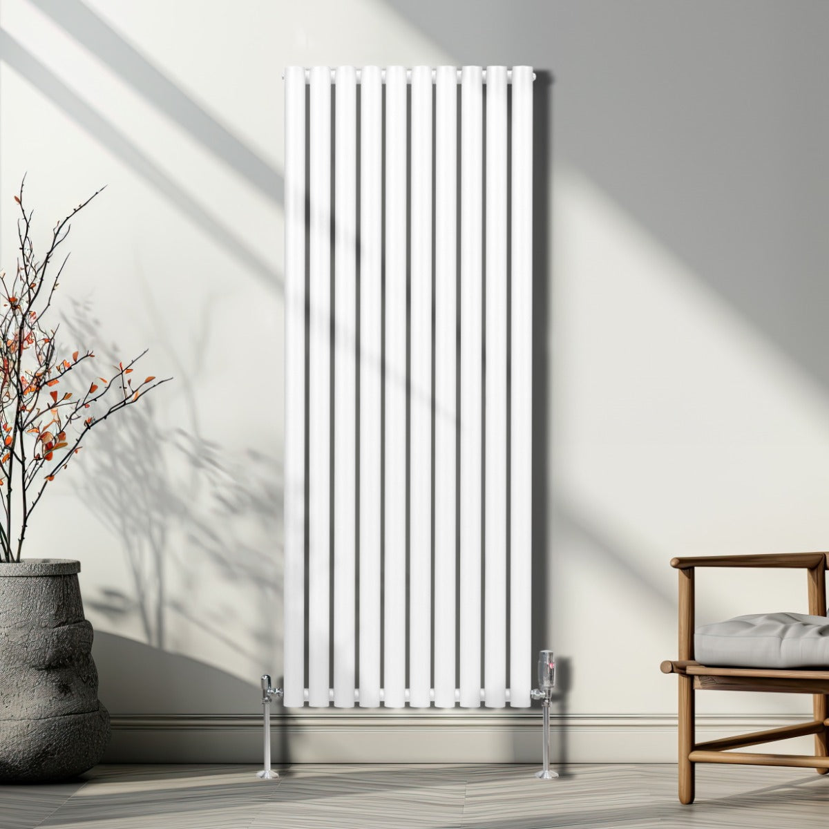 Q-Rax Radiatore Colonna Ovale 1600x600 Bianco Acciaio
