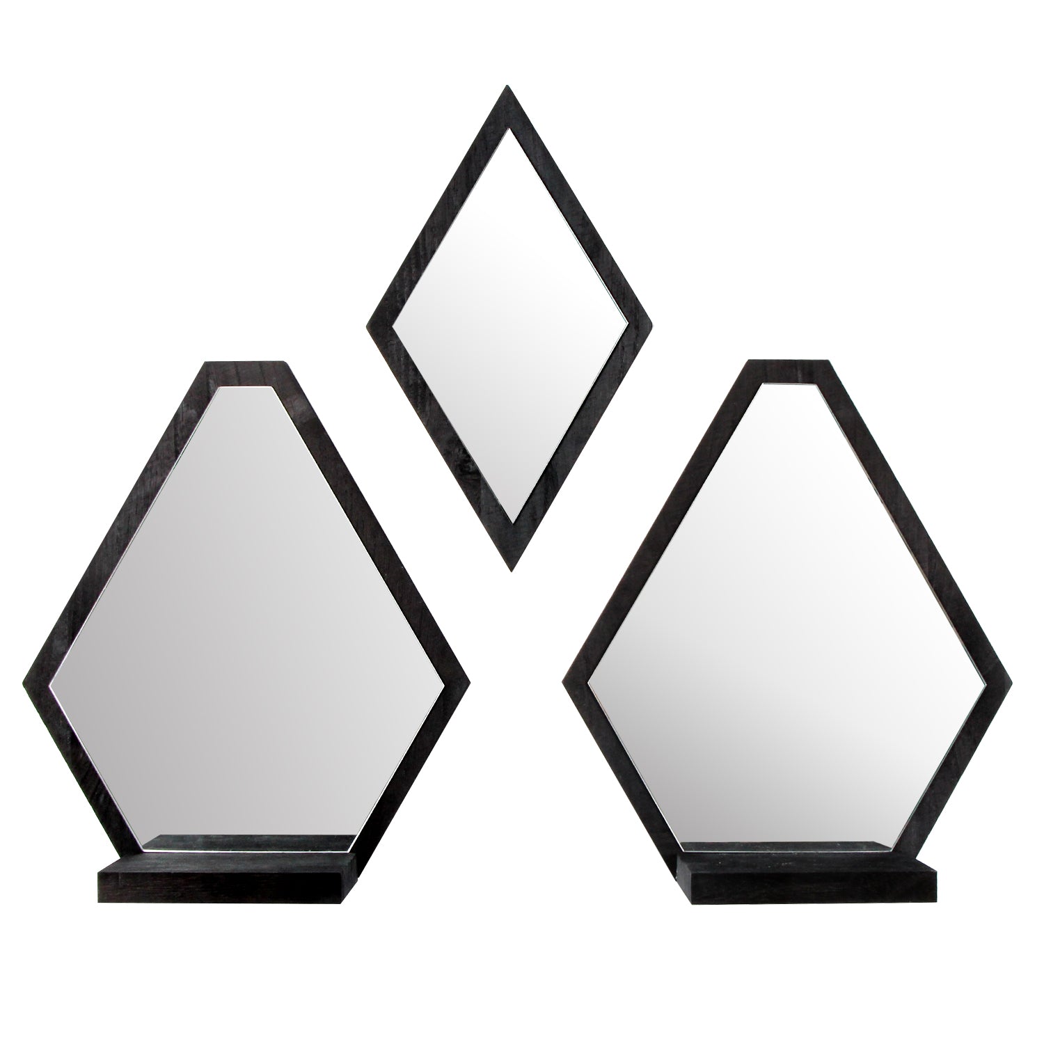 Jackcube Design Wall Décor Set 3 specchi da parete con mensola neri
