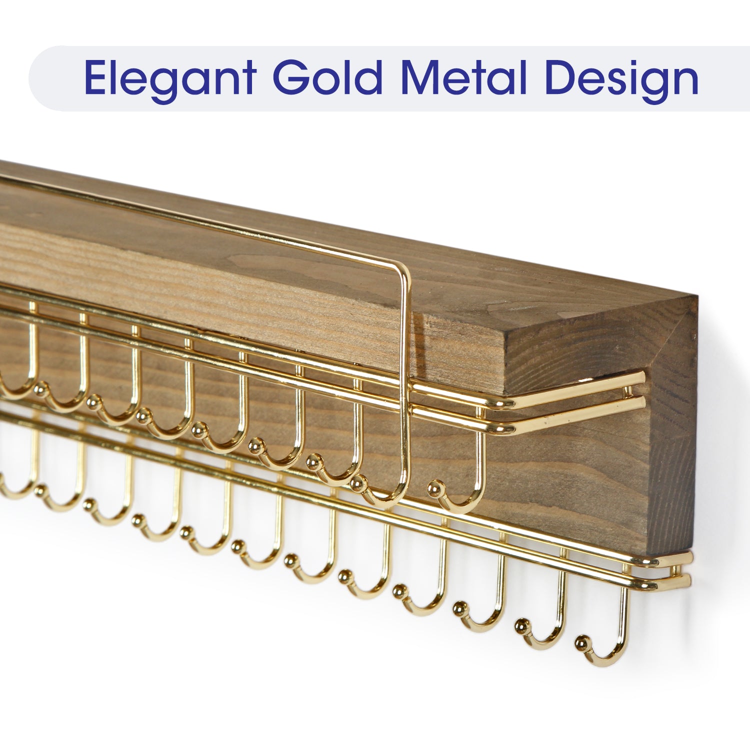 Jackcube Jewelry Organizer Parete Legno 30 Ganci Oro