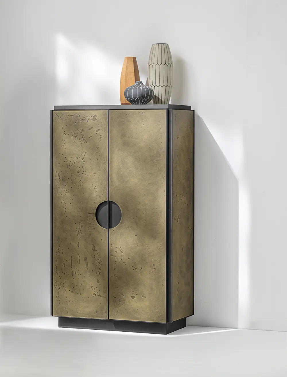 Siderio Sagoma mobile contenitore acciaio legno giorno