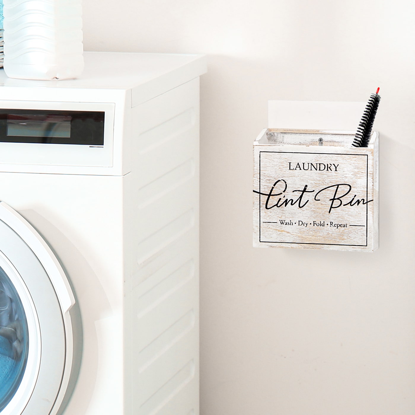 Jackcube Design Laundry Room Portapelucchi magnetico legno bianco