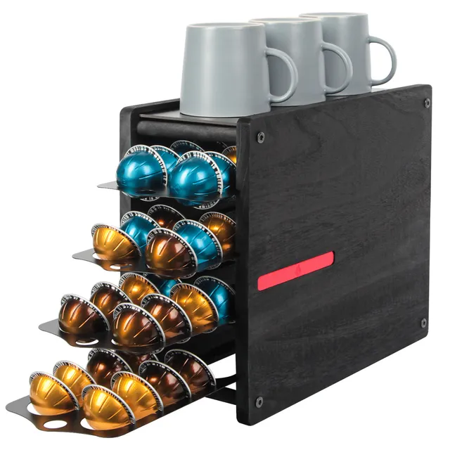 Jackcube Design portacapsule nero 4 piani 80 capsule Vertuo