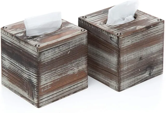 Jackcube Living Room Set 2 Portafazzoletti Legno Rustico