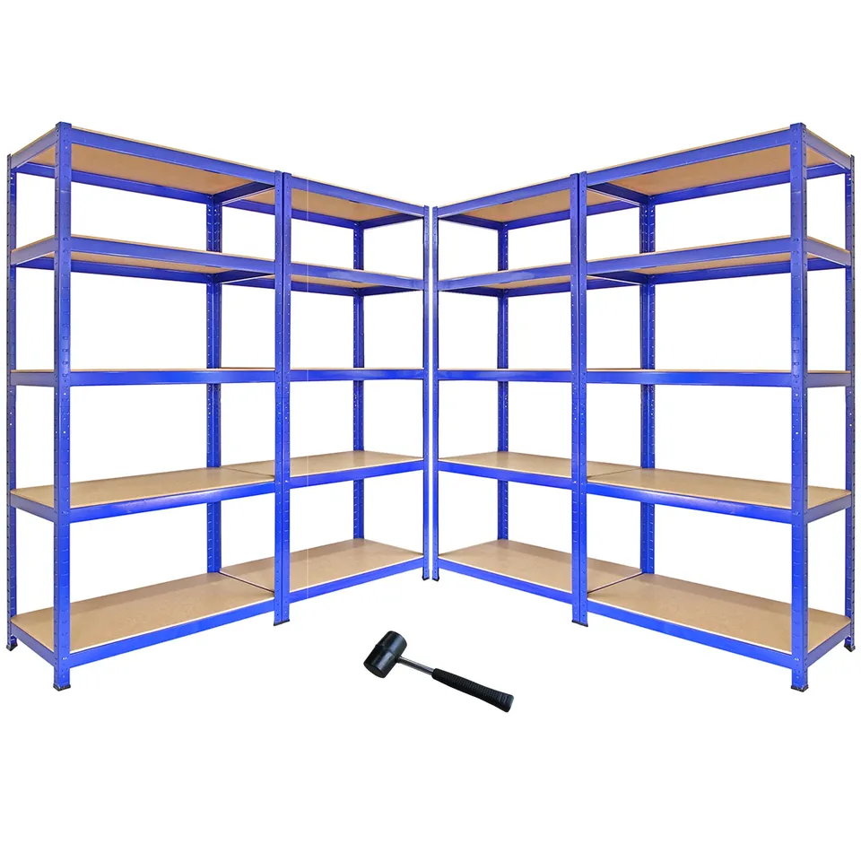 Q-Rax Scaffali Q-Rax Scaffale Garage 90x50x180 Blu 200kg 4 Pezzi Martello