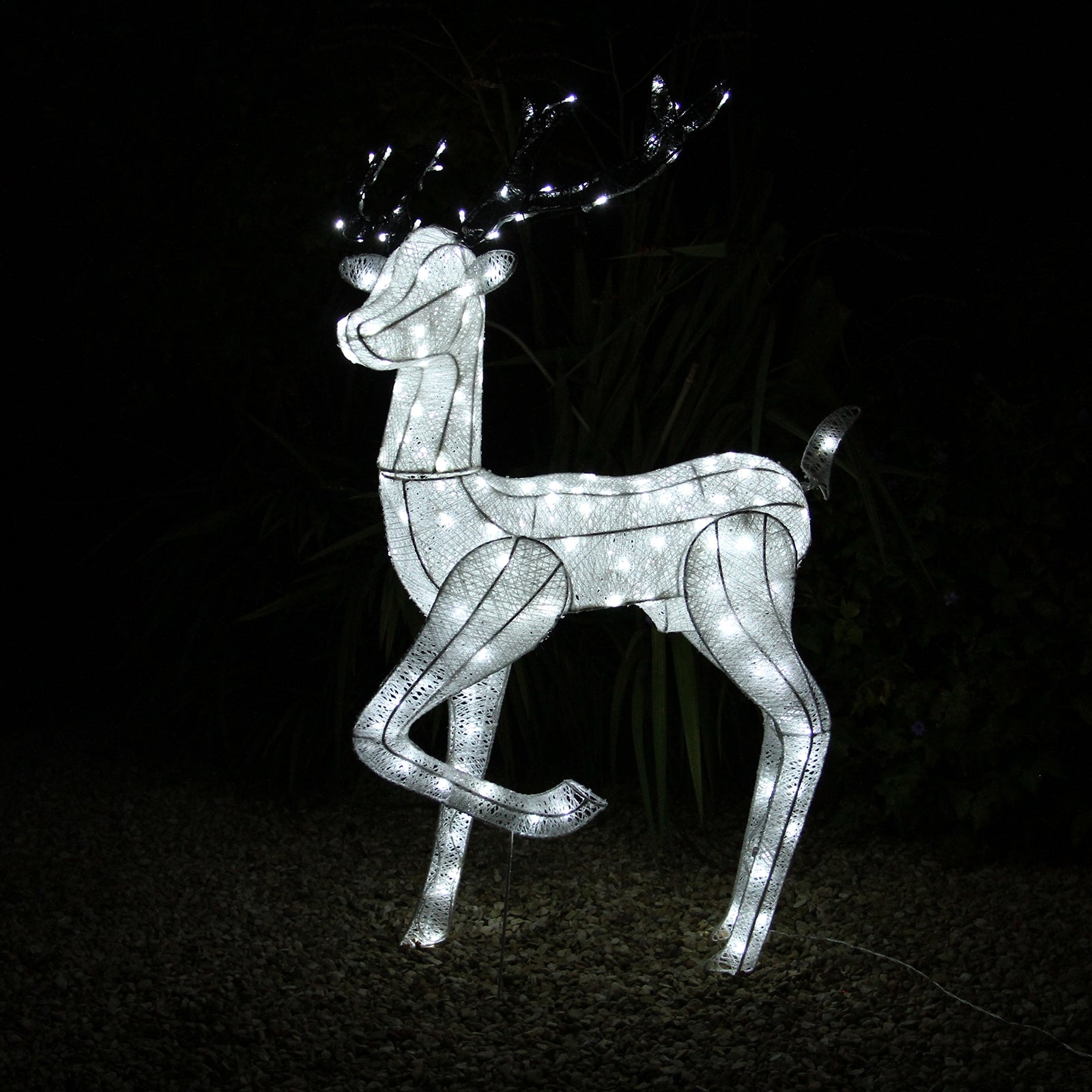 Q-Rax Renna di Natale Luminosa Maschio Bianca 120 cm LED