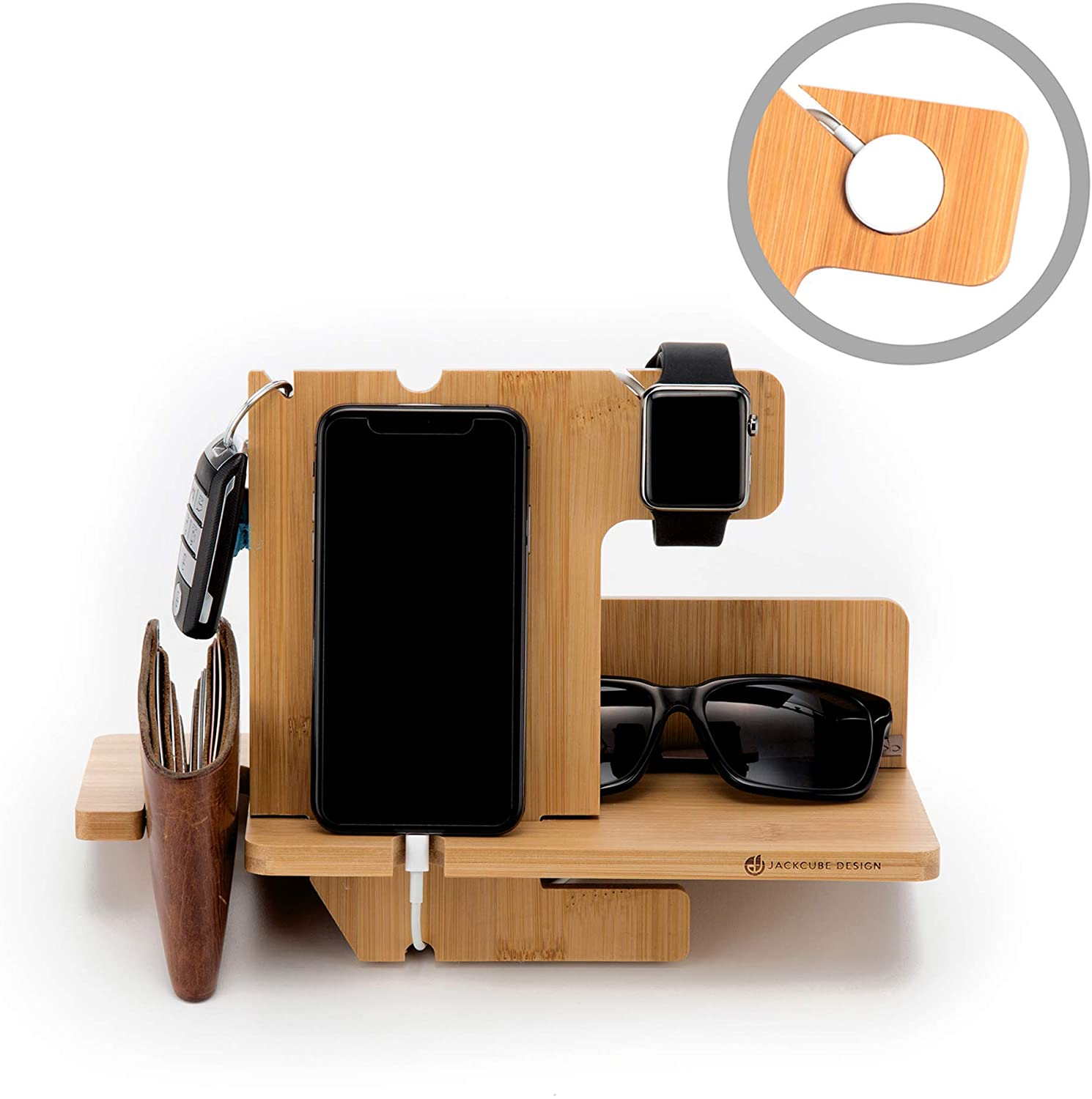 Jackcube Design Home Office Dock Organizer Scrivania Bamboo 28 cm