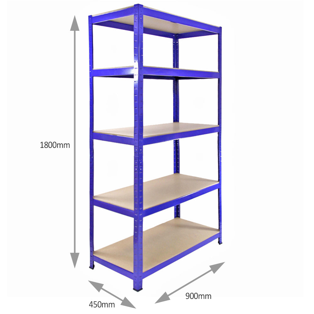 Q-Rax Scaffali T-Rax Scaffale Garage Blu 90x45cm 5 Ripiani 280kg