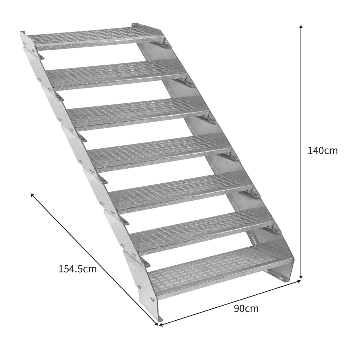 Q-Rax Commercio & Artigianato Scala Zincata 7 Gradini 900 mm