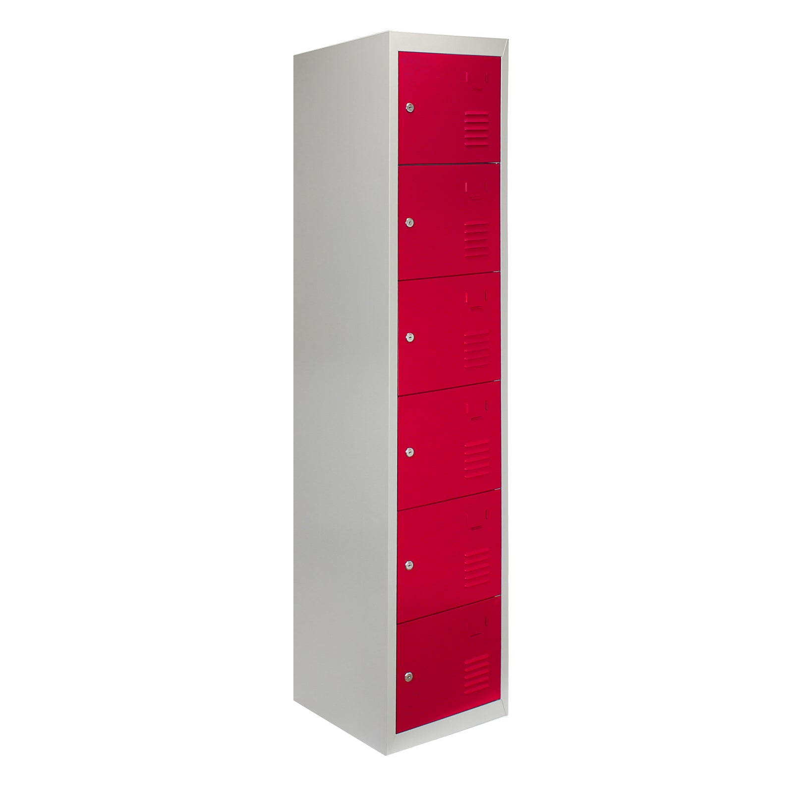 Q-Rax Armadietto 6 Porte Rosse Acciaio 38x45x180 cm Scuola