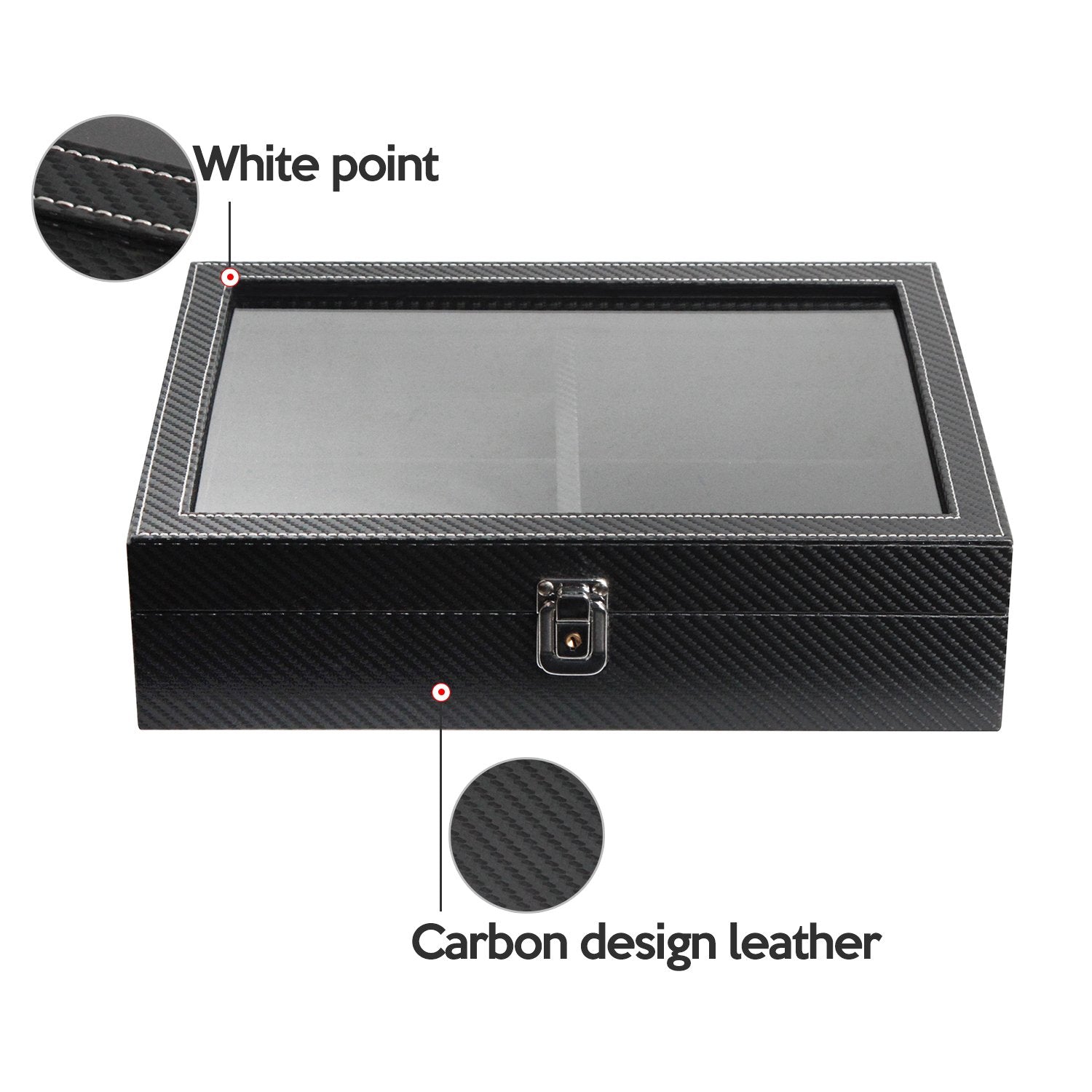 Jackcube Design Makeup Scatola Occhiali 8 Scomparti Pelle Nera