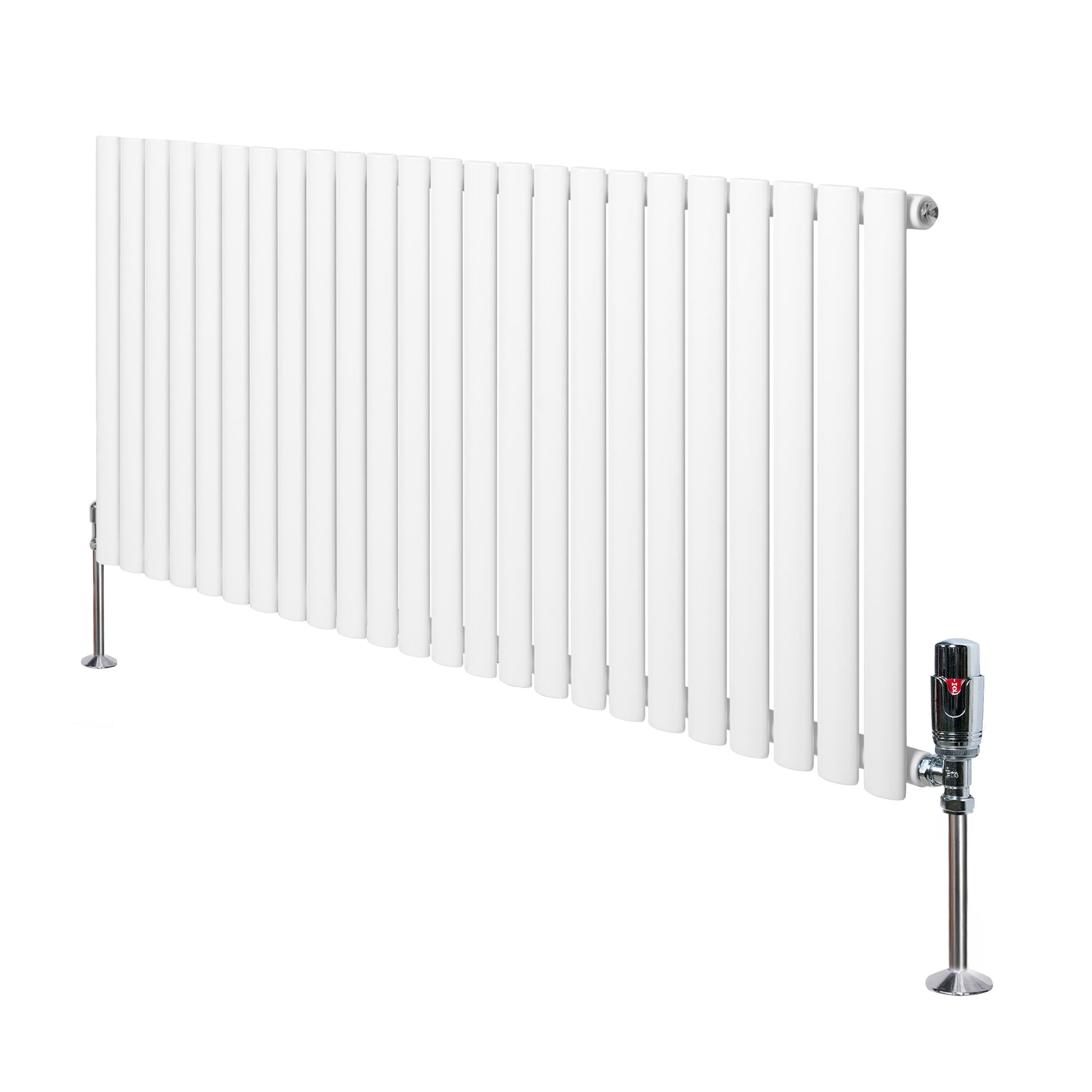 Q-Rax Radiatore Colonna Ovale 600x1440 mm Bianco Valvole
