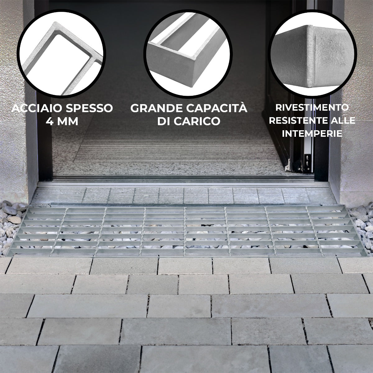 Q-Rax Griglia Zincata Acciaio 800x270mm Portata 216kg