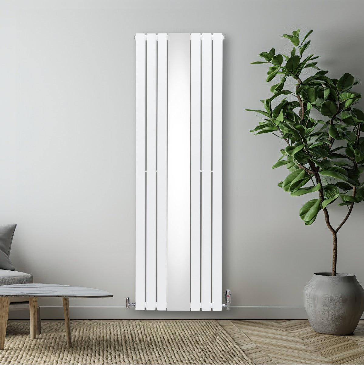 Q-Rax Pannelli Piatti 1800x565 radiatore specchio bianco valvole incluse