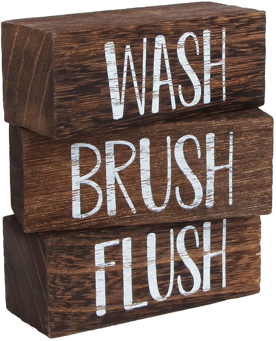 Jackcube Design Bathroom Wash Brush Flush scatola bagno legno 3 pezzi