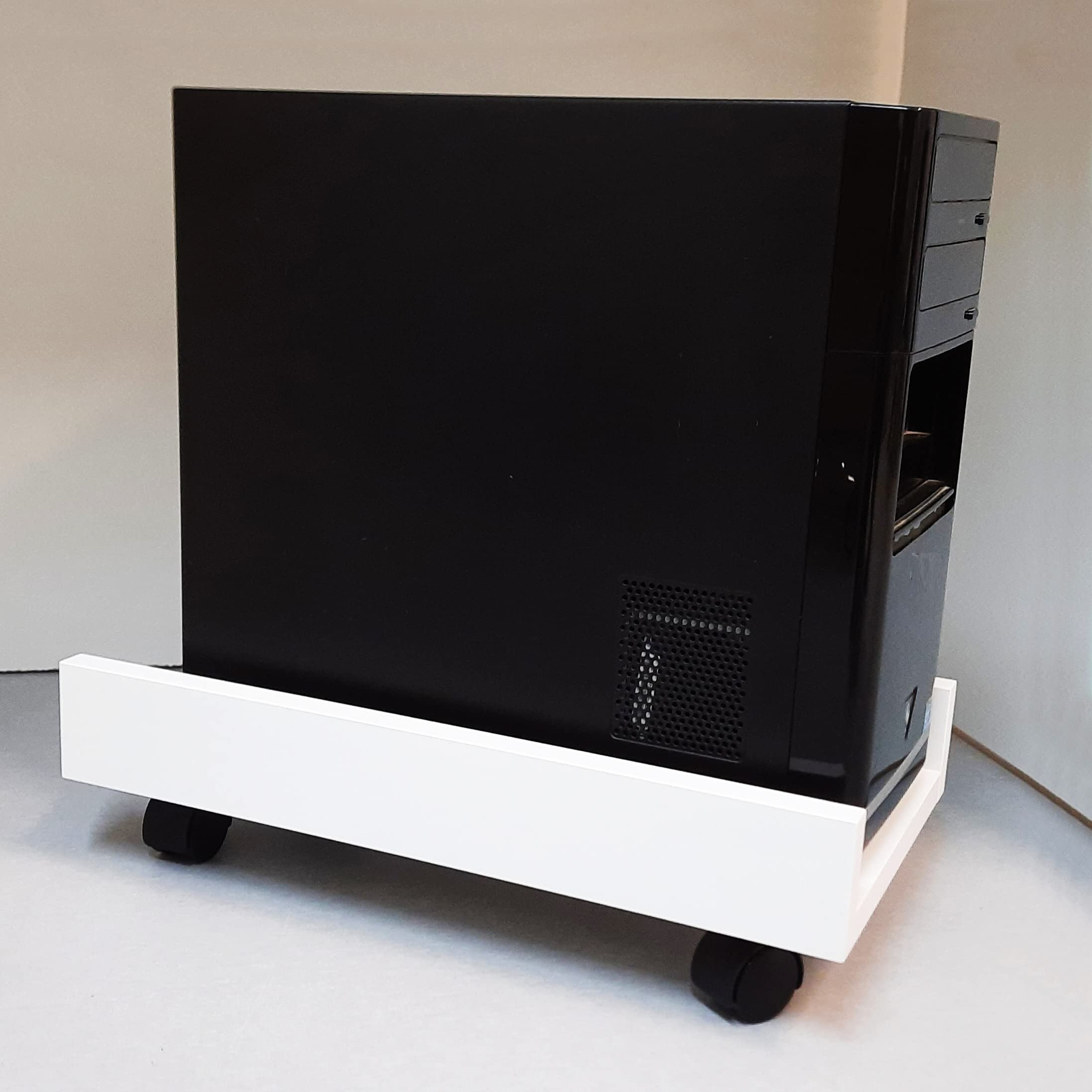 Henor Supporto CPU 25x45x12,5 Ruote Bianco Torre PC
