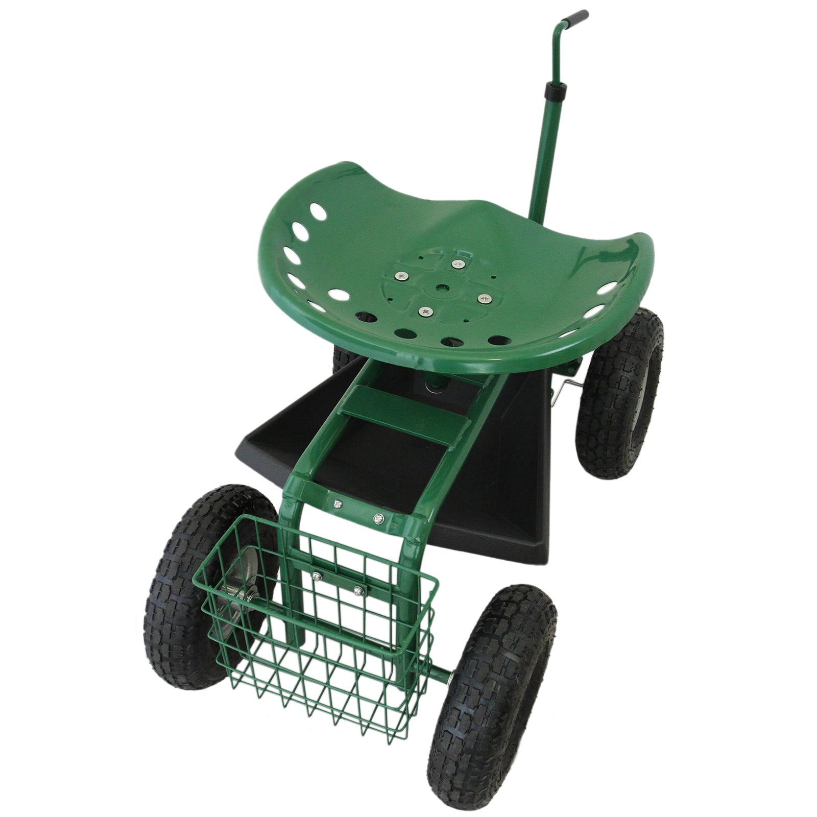 Q-Rax Sgabello Giardinaggio con Ruote Vasca 150kg