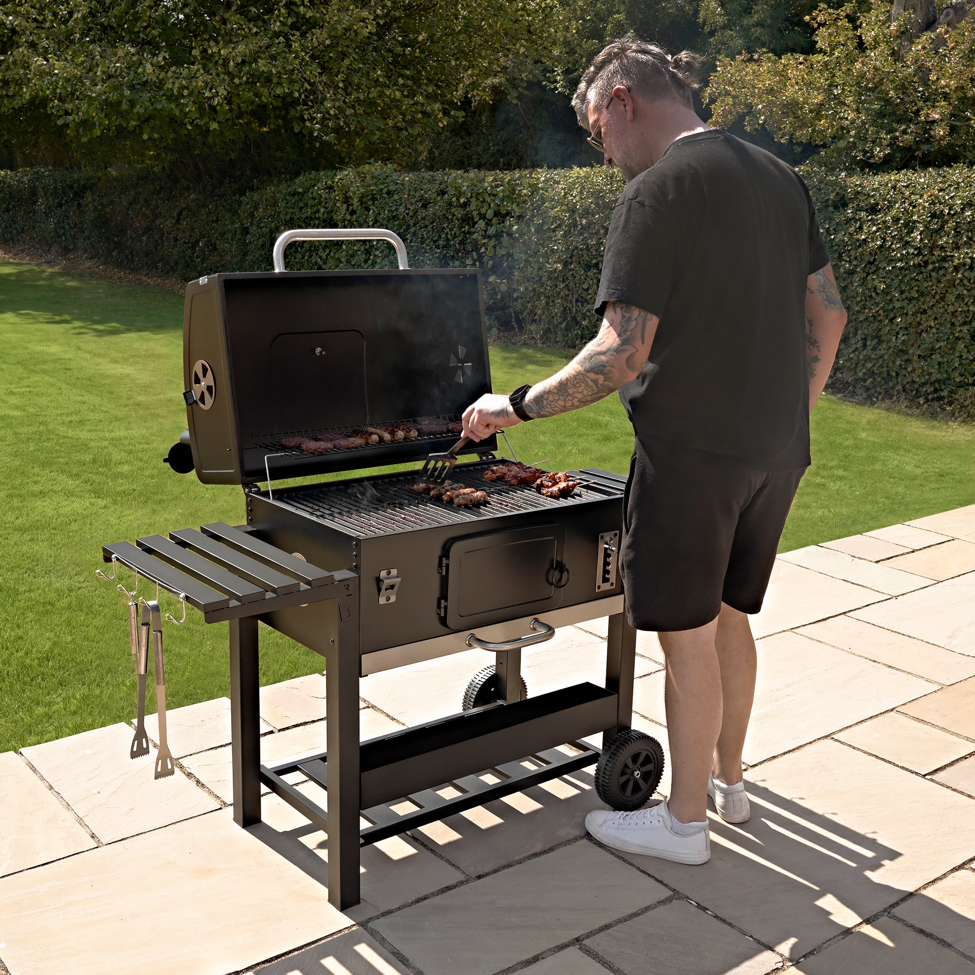 Q-Rax BBQ XXL barbecue carbone affumicatore ghisa