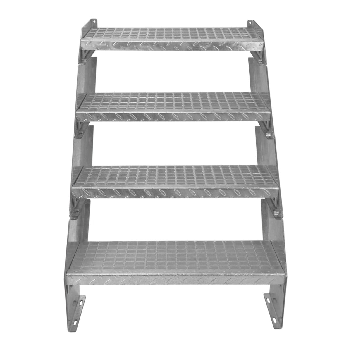Q-Rax Scala Zincata Regolabile 4 Gradini Acciaio Larghezza 600 mm