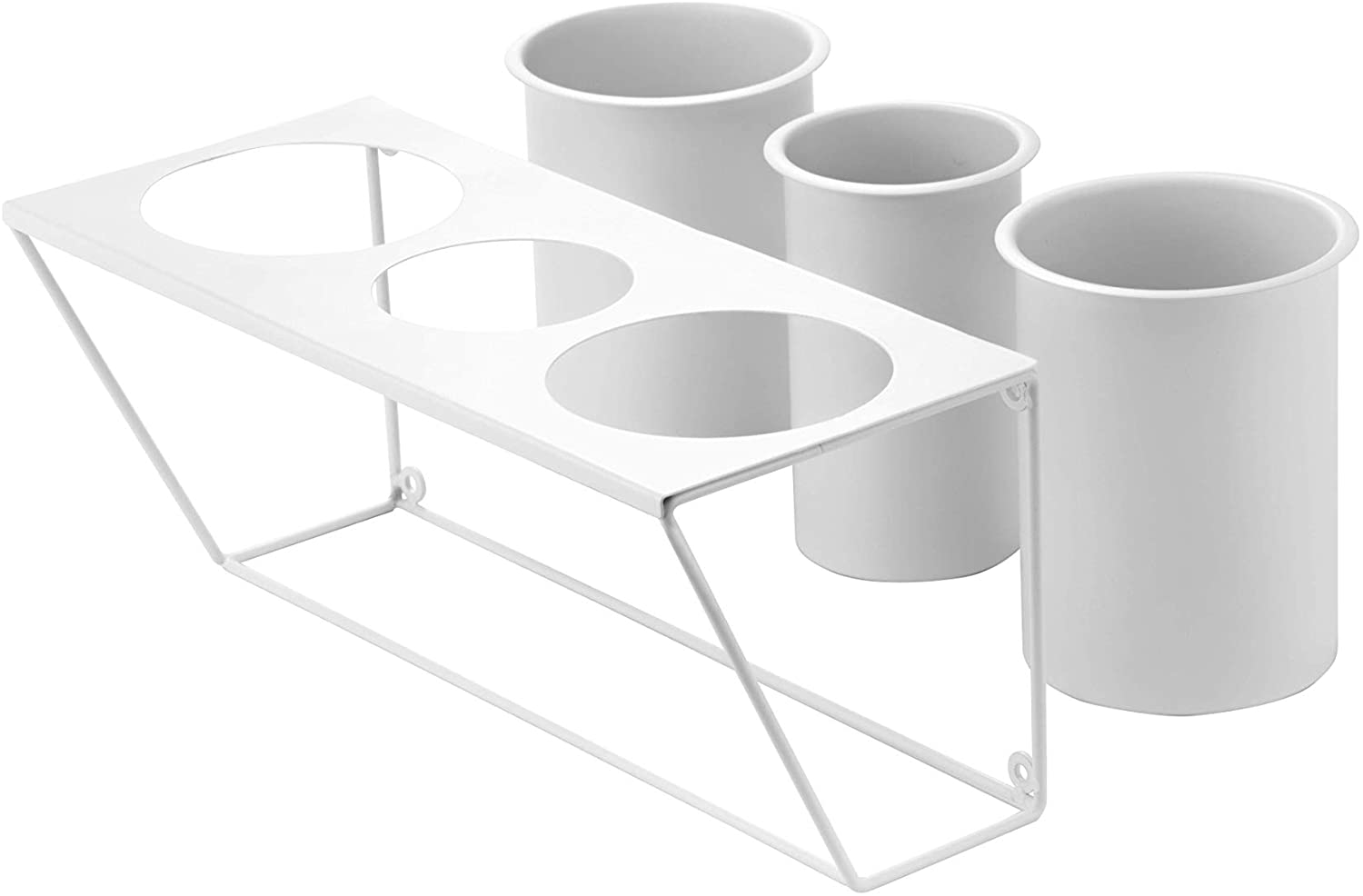 Jackcube Design Bathroom Porta Phon Parete Bianco Acciaio 32 cm