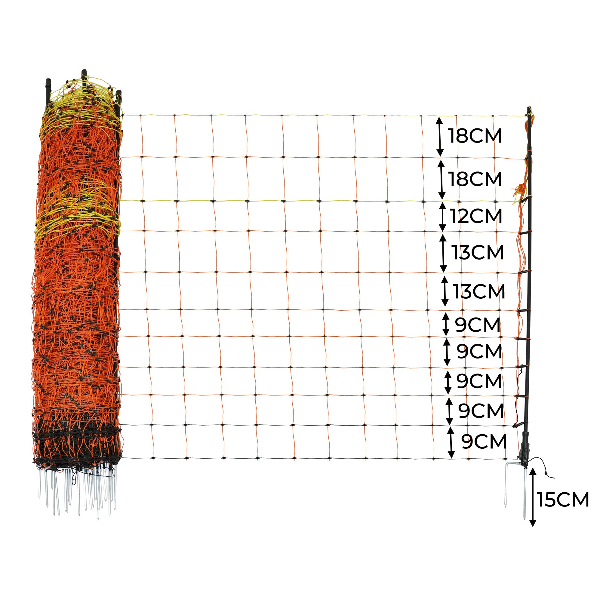 Q-Rax Rete Pollame 50m con Energizzatore 120cm 10kV