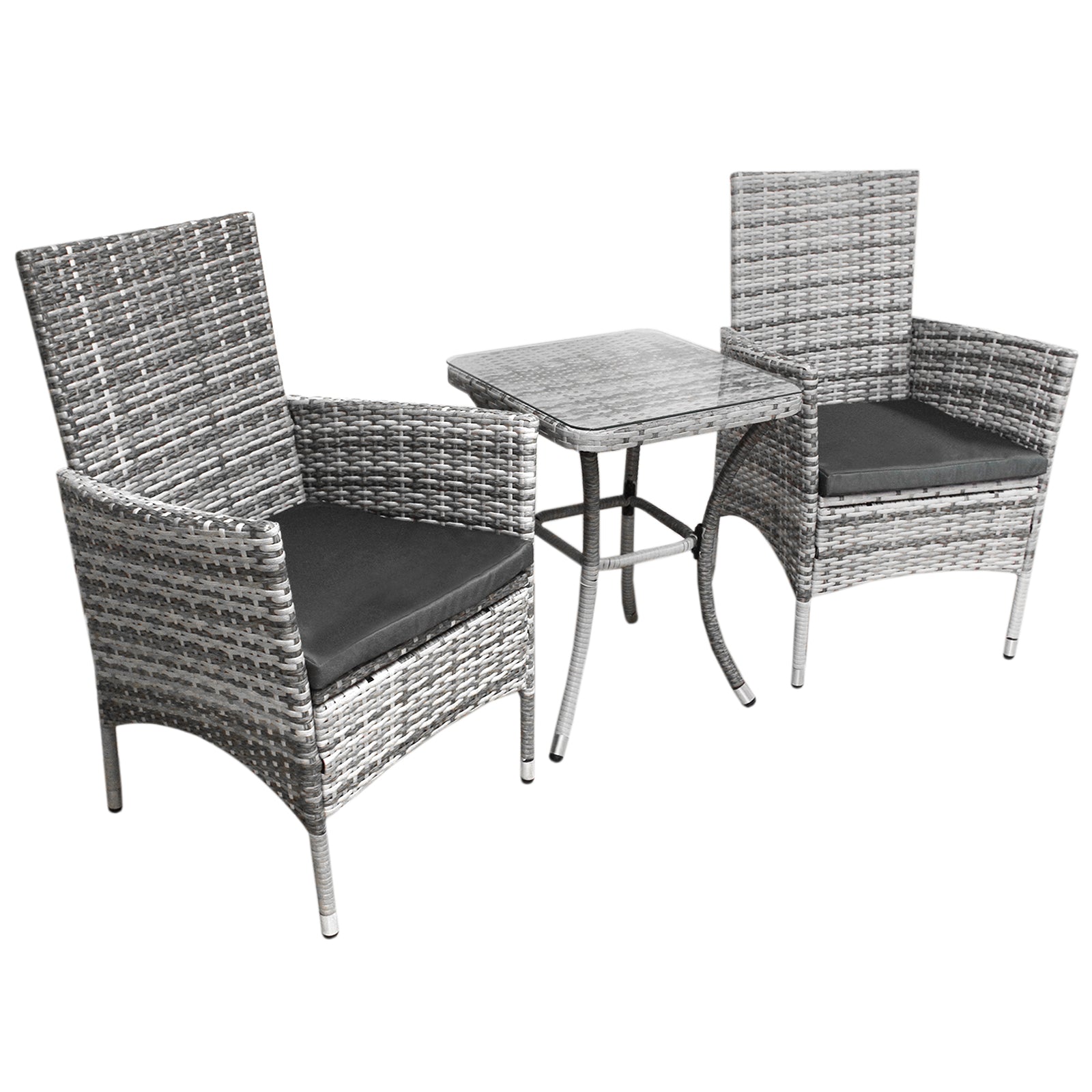 Q-Rax Jardí Set Bistro Giardino Polyrattan 2 Poltrone Tavolino