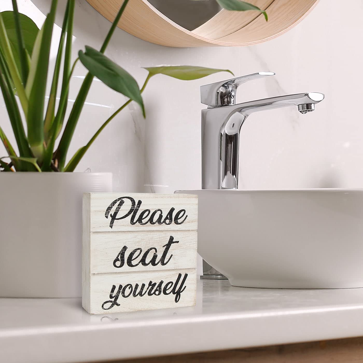 Jackcube Design Bathroom Targa Bagno Legno Bianco Bifacciale