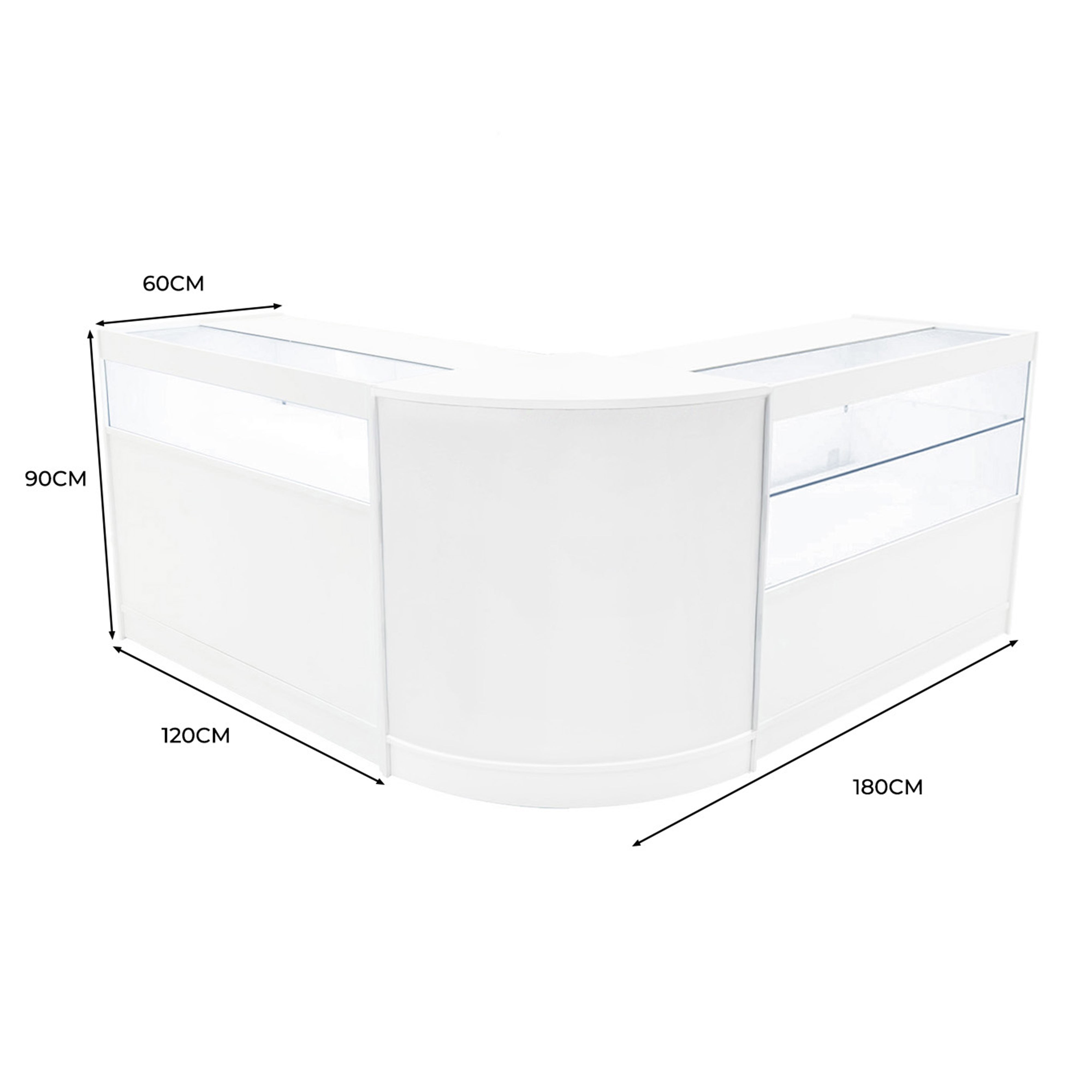 Q-Rax Banconi Negozio Adonis Set B1200 C1200 CM60 Vetrina Bianco