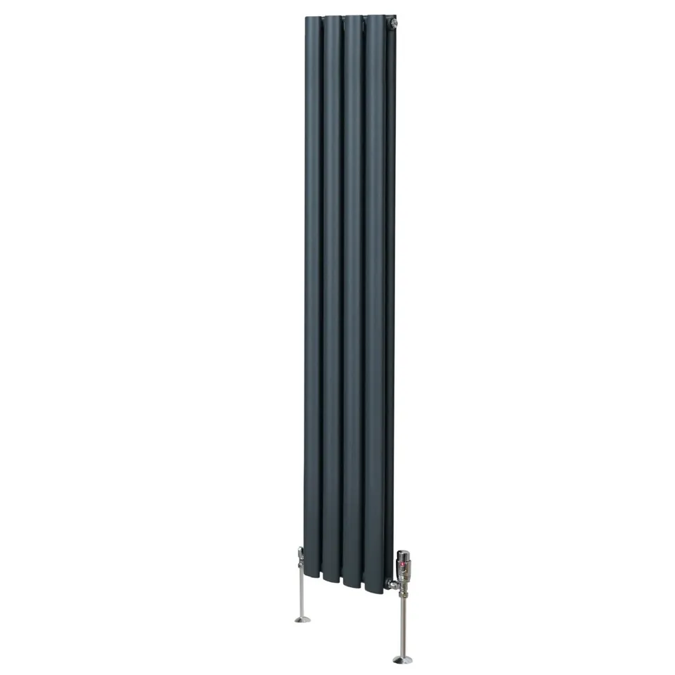 Q-Rax Radiatore Colonna Ovale 1600x240 Antracite con TRV
