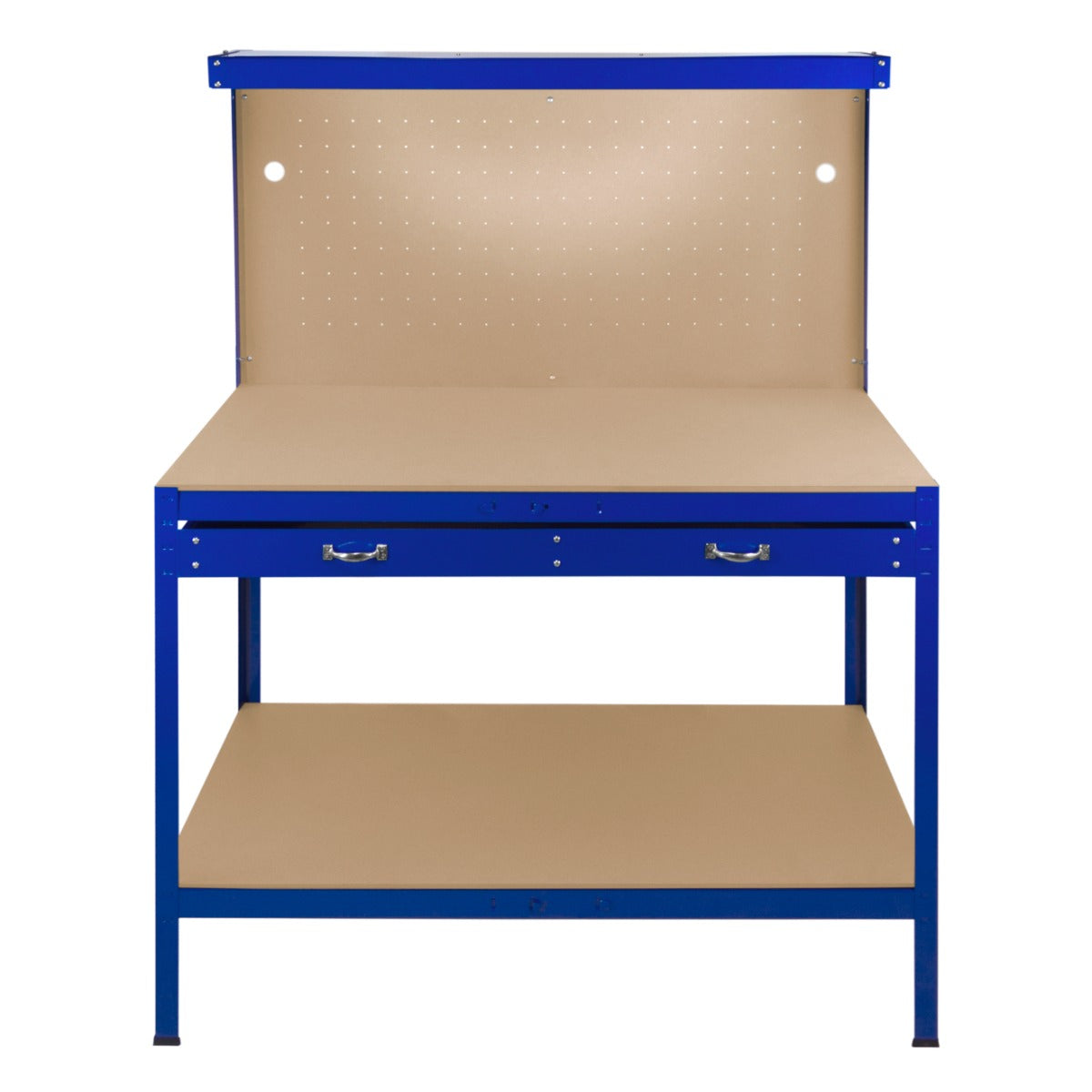Q-Rax Banchi da Lavoro 120cm banco blu con luce cassetto bacheca