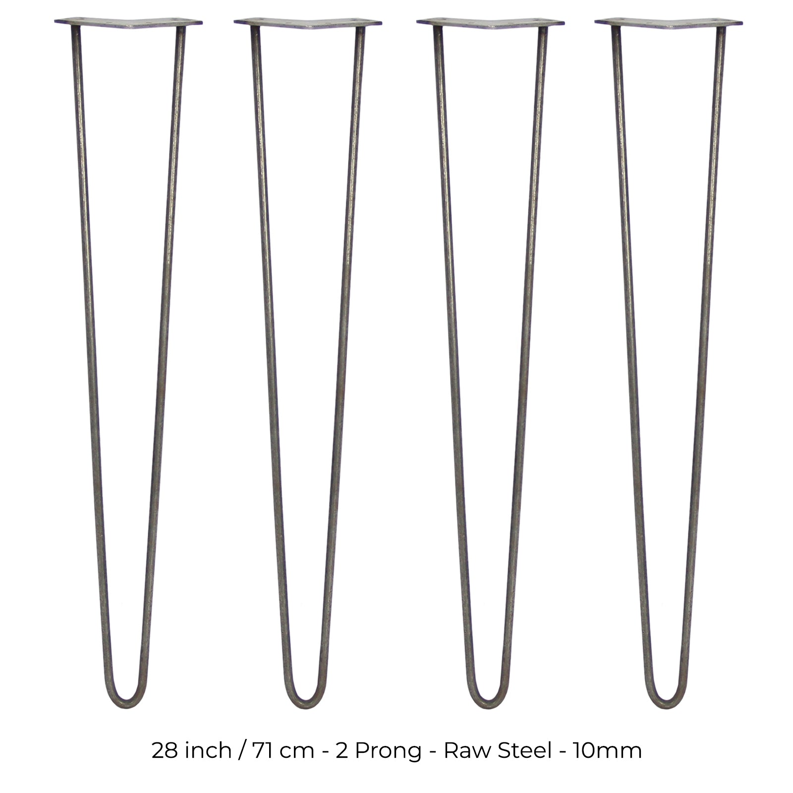 Q-Rax Gambe Per Tavoli Forcina 71cm 10mm Acciaio Naturale 4pz