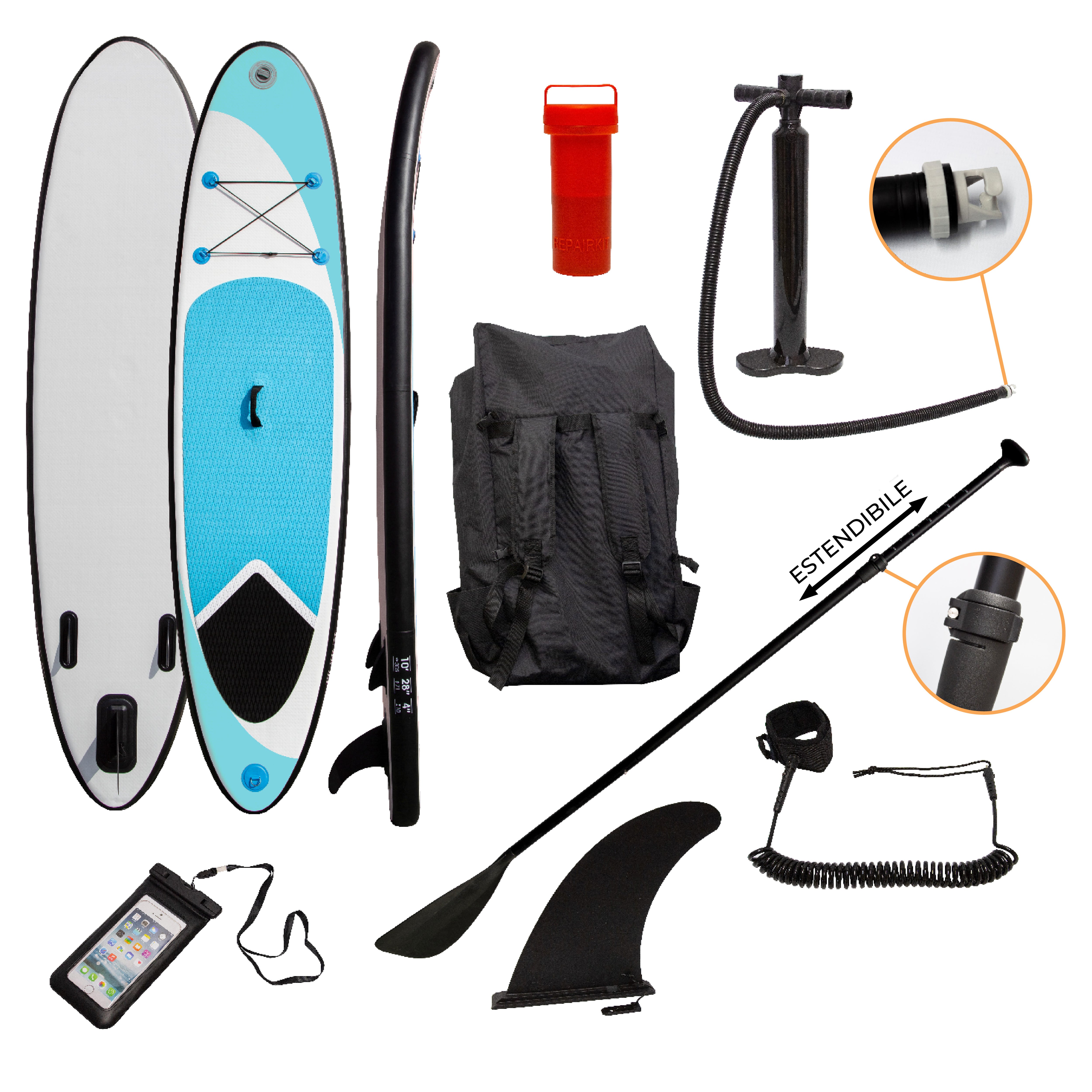 Q-Rax Tavola SUP Gonfiabile 3m paddle board blu