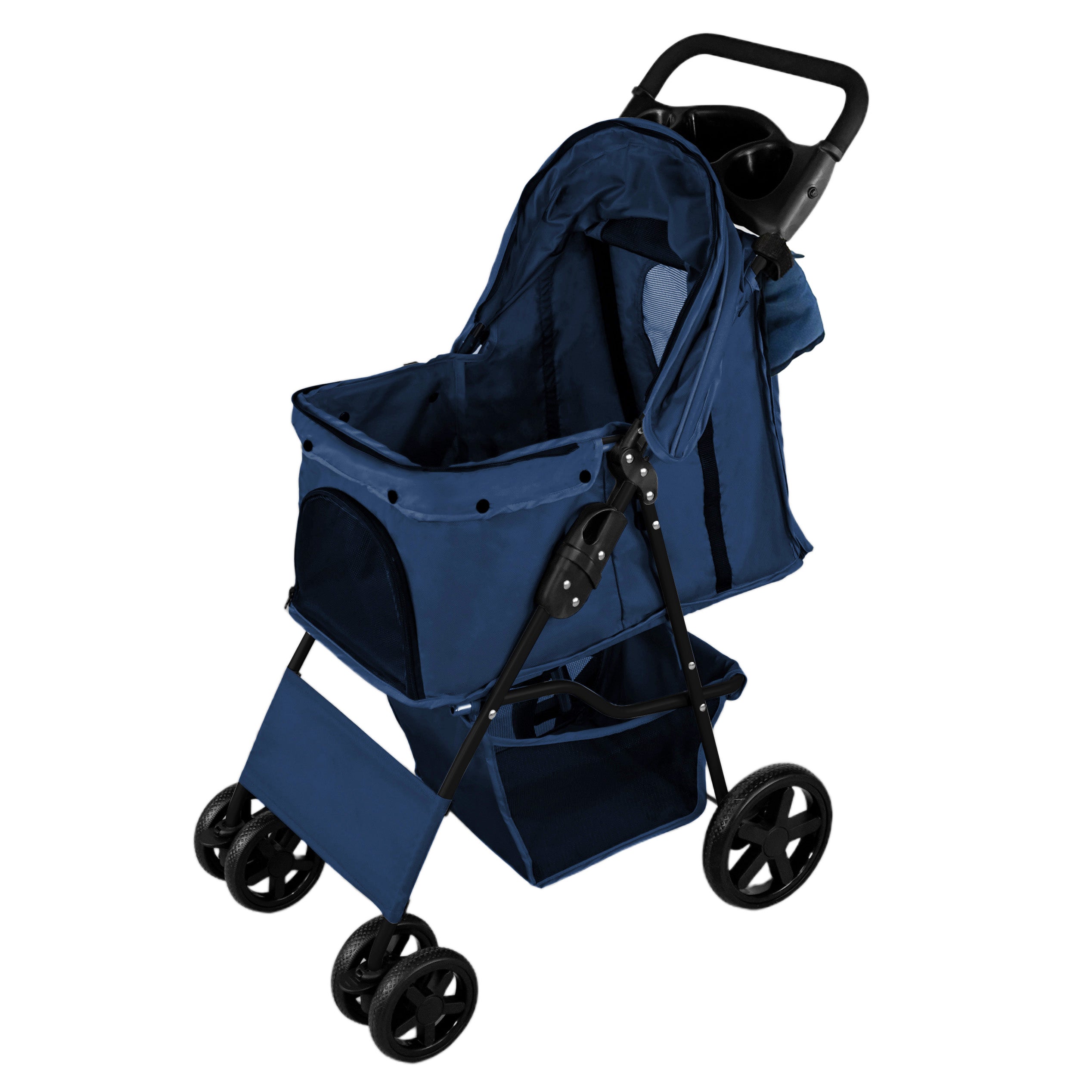 Q-Rax Passeggino Animali Blu Navy 15kg con Borsa