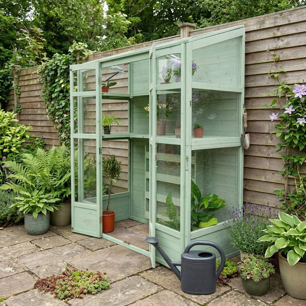 Q-Rax Serra vittoriana verde 152x61 cm con ripiani