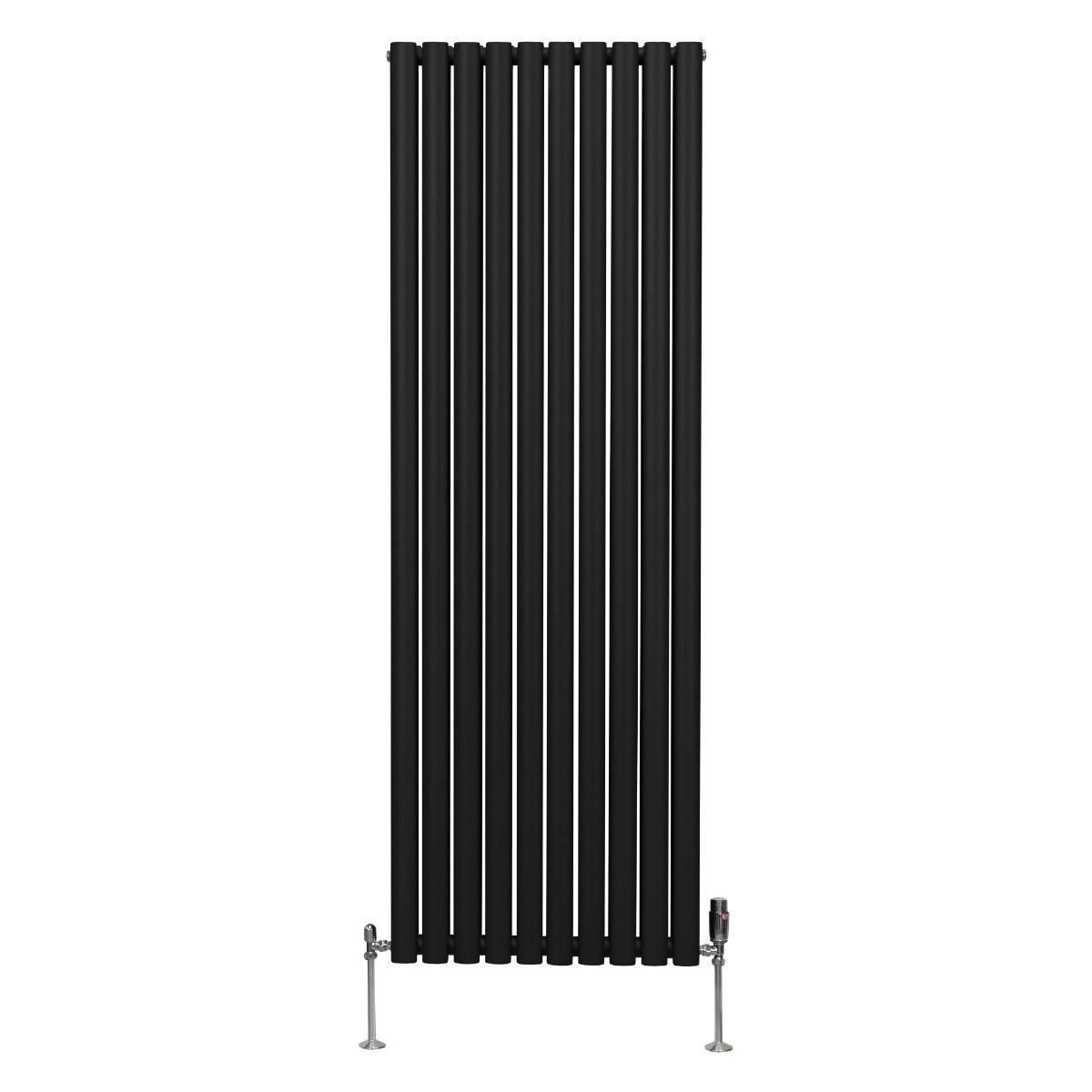 Q-Rax Radiatore colonna ovale 1800x600 nero con valvole