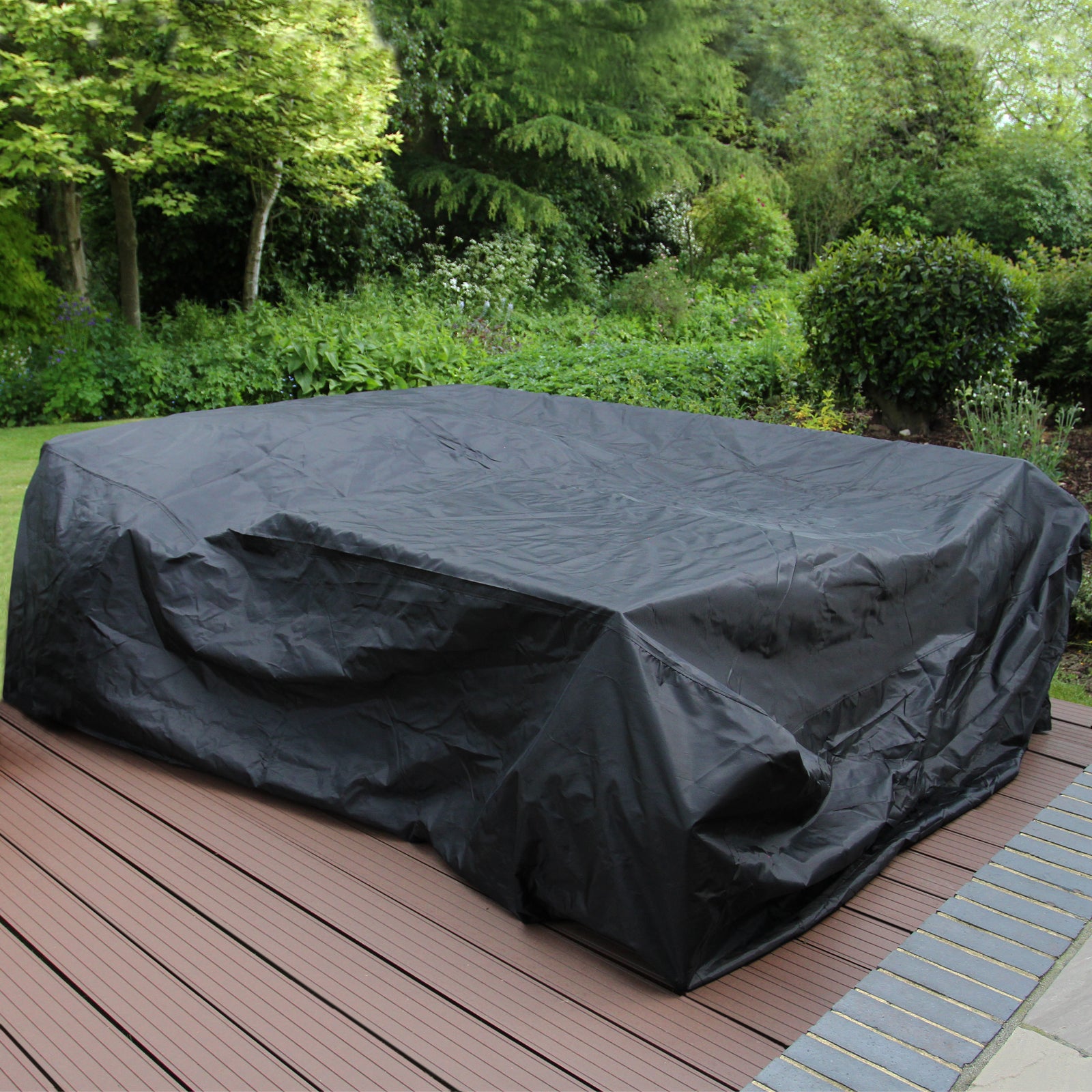 Q-Rax Set Salotto Giardino Rattan 9 Posti Grigio con Copertura