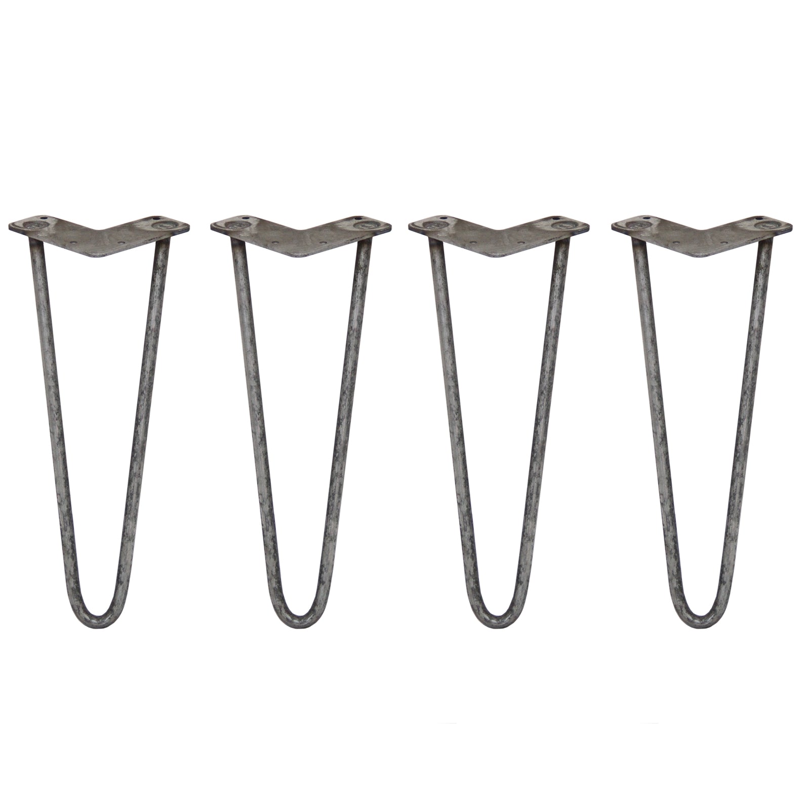 Q-Rax Gambe Tavolo Forcina 35,5cm 2 Rebbi Acciaio Naturale 4pz