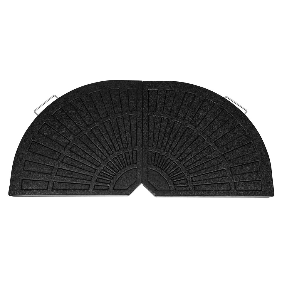 Q-Rax Base Ombrellone Ventaglio Set 2 Pesi Resina Nera