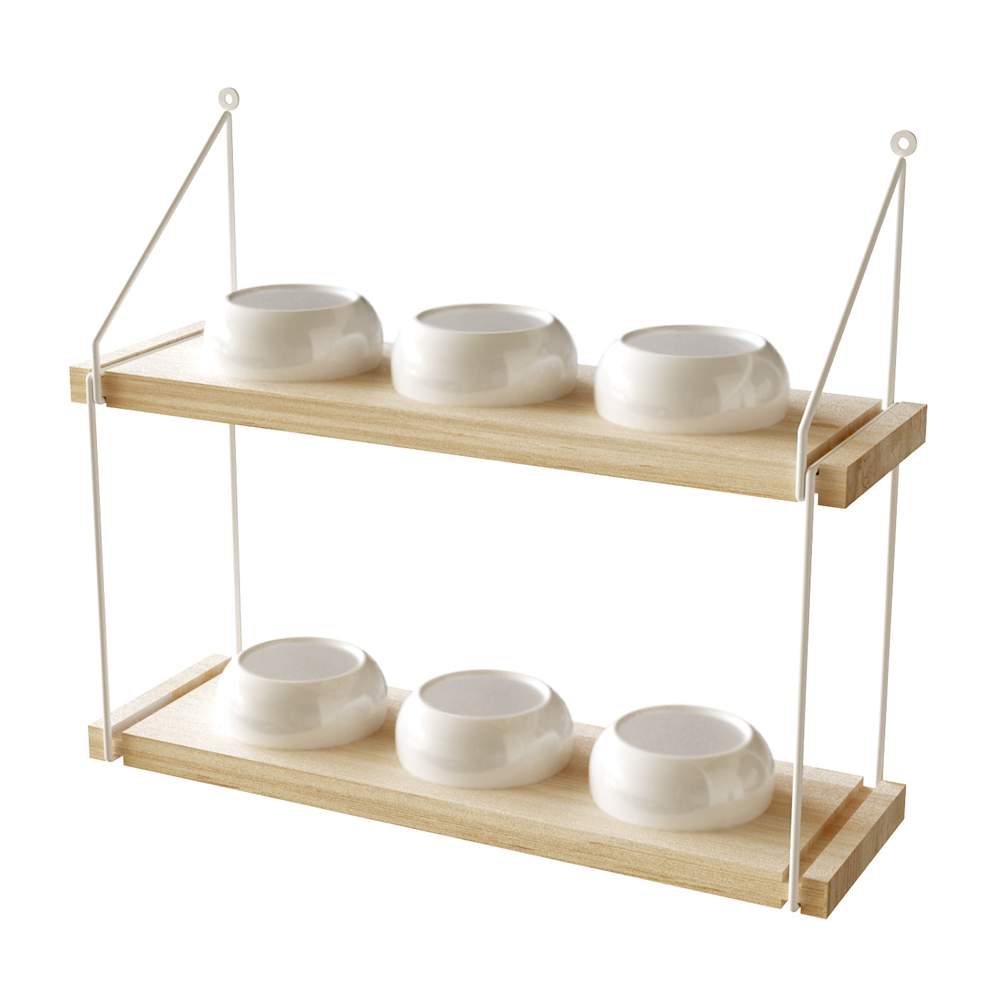 Jackcube Design Plant Fioriera Parete Legno 2 Ripiani con 6 Vasi