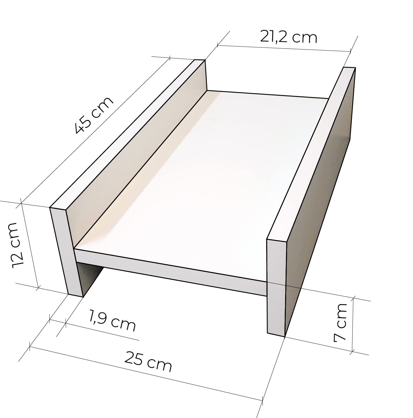 Henor Prese della CPU supporto torre legno 25x45x12 cm bianco