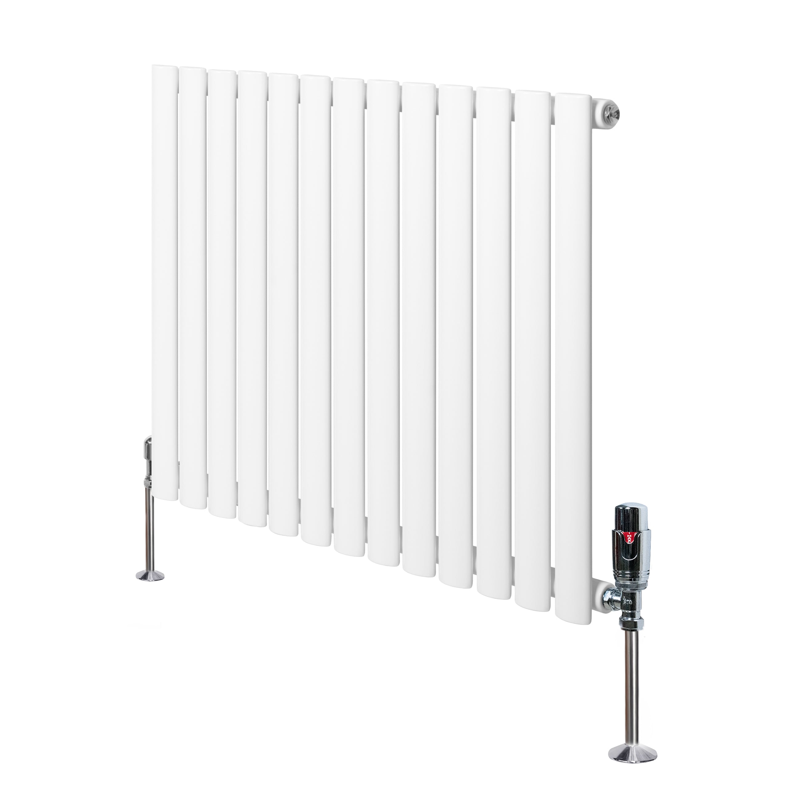 Q-Rax Radiatore Ovale a Colonna 600x780 mm Bianco con Valvole