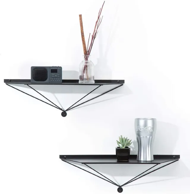 Jackcube Design Living Room mensole parete nere set 2 metallo