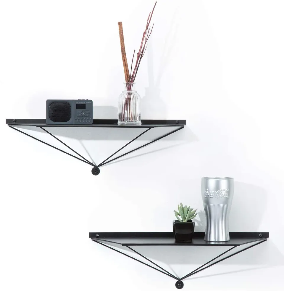 Jackcube Design Living Room mensole parete nere set 2 metallo