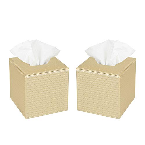 Jackcube Design Living Room set 2 copri box fazzoletti oro ecopelle
