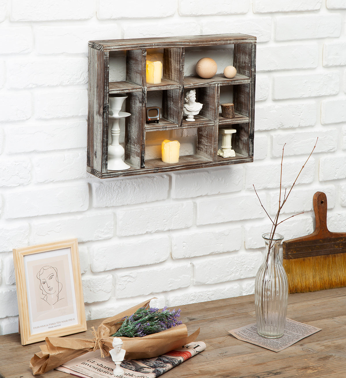 Jackcube Design Display scaffale a cubi 9 scomparti legno